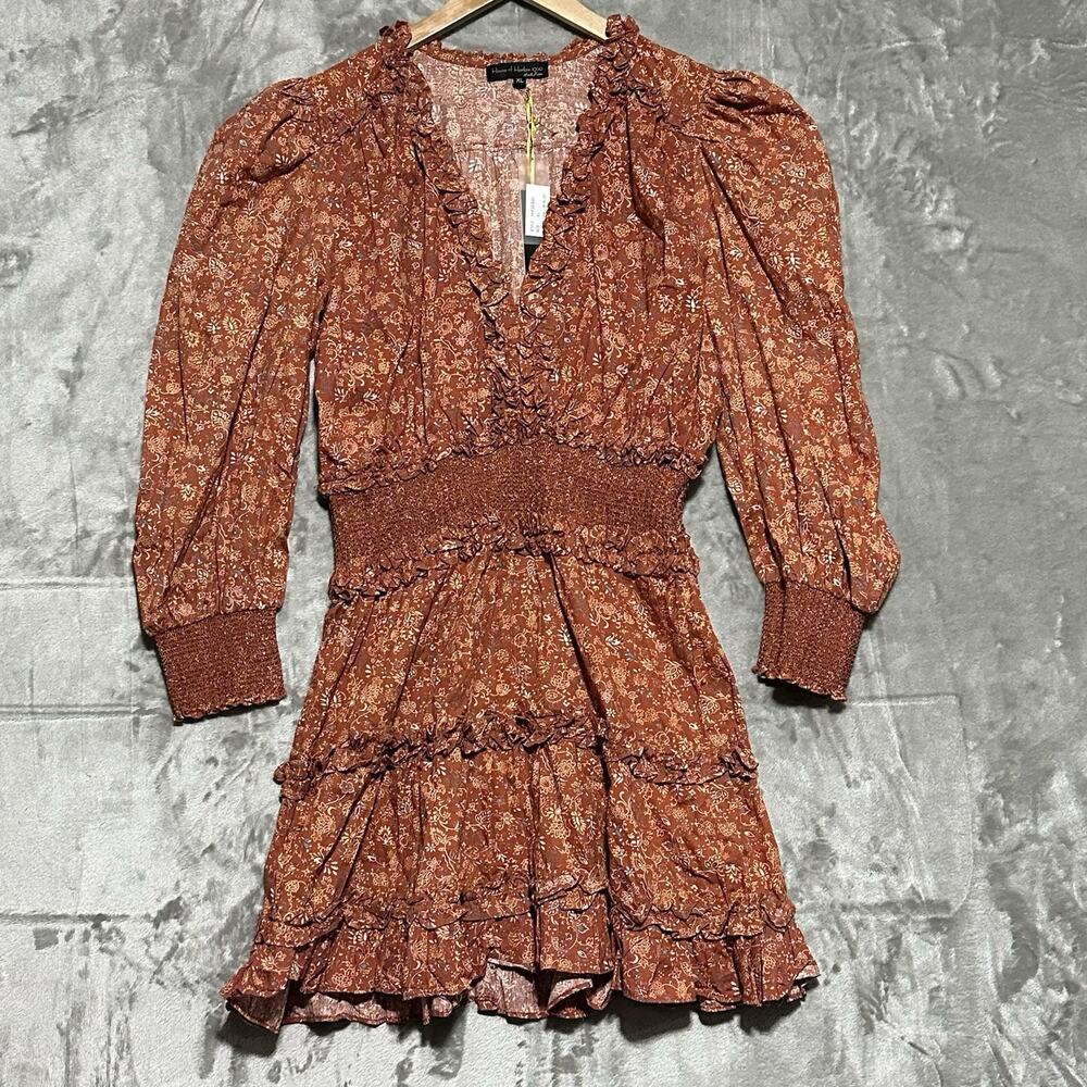 NWT Revolve House Of Harlow 1960 Wallis Dress Womens Size XL Orange Boho Floral